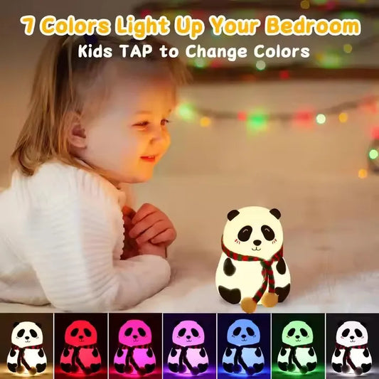 Cute Panda LED Night Light with RGB Colors