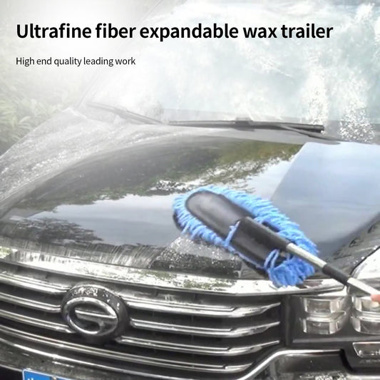 Durable Car Wash Brush with Removable Wax Mop Head