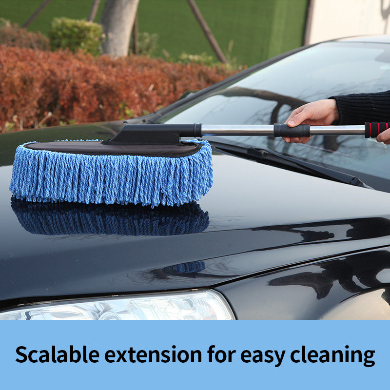 Durable Car Wash Brush with Removable Wax Mop Head