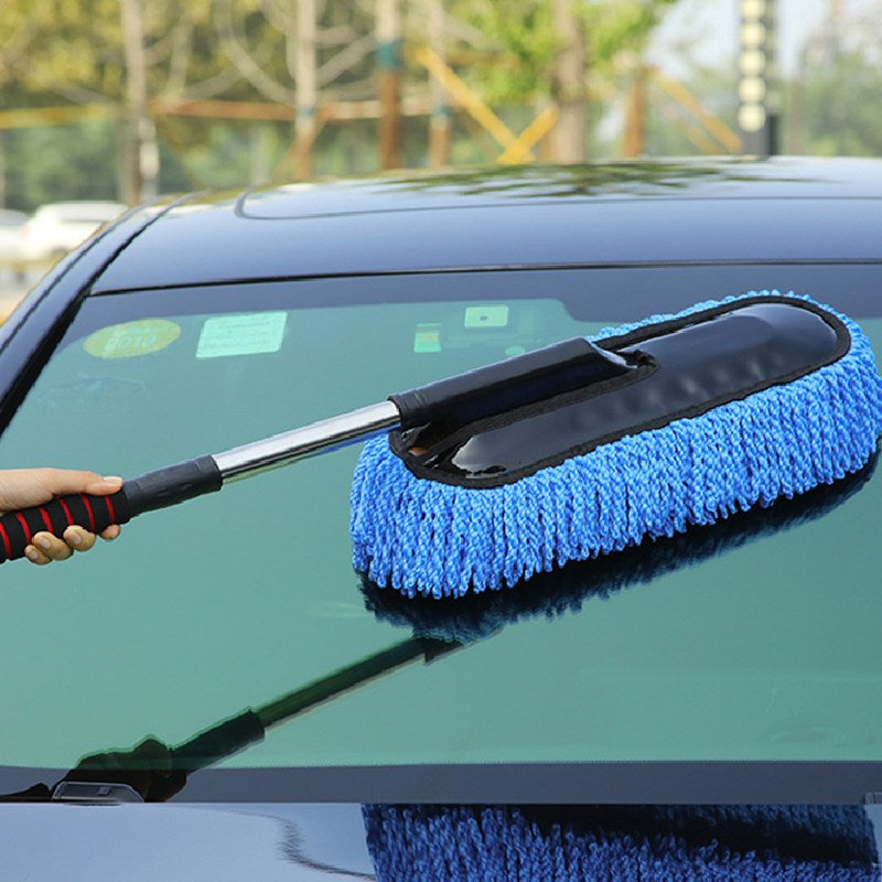 Durable Car Wash Brush with Removable Wax Mop Head