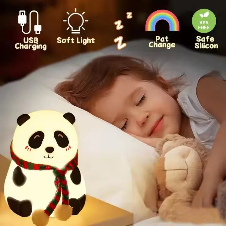 Cute Panda LED Night Light with RGB Colors