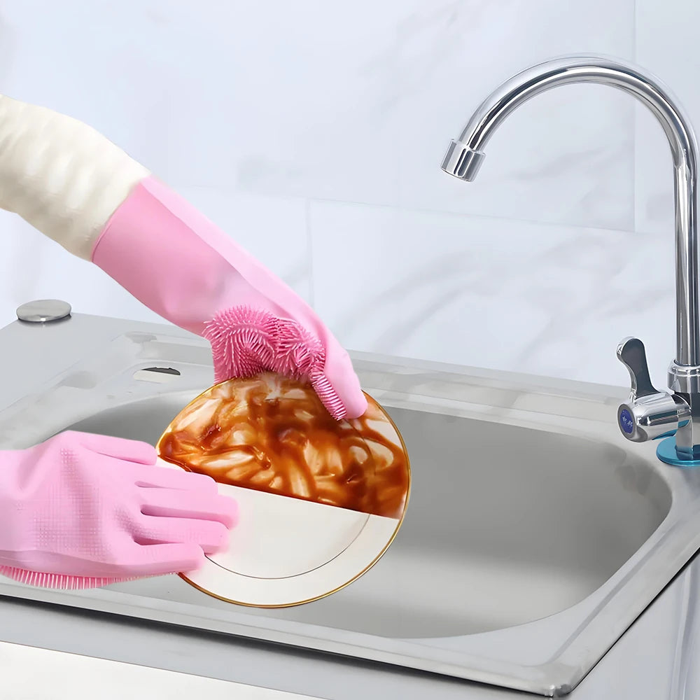 All-in-One Silicone Magic Gloves for Kitchen Cleaning